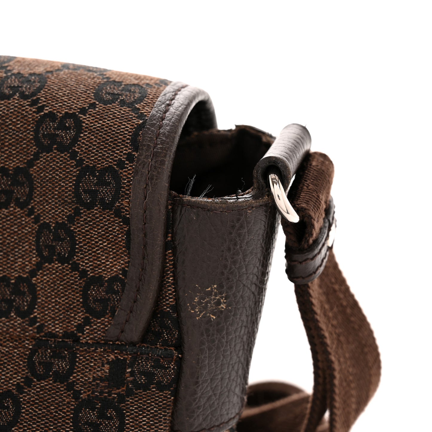 Monogram Medium Double Buckle Flap Messenger Dark Brown