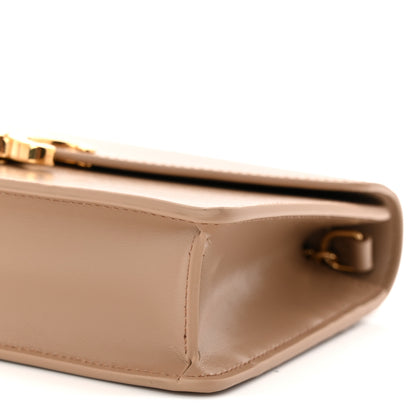 Celine Shiny Calfskin Triomphe Margo Wallet on Chain Smoked Brown 10 of 10