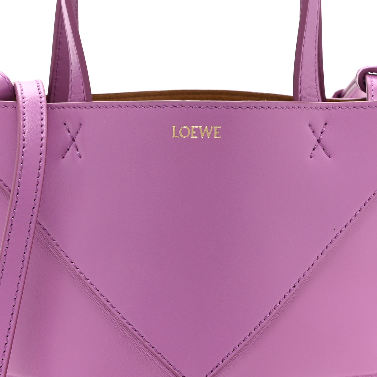 Shiny Calfskin Mini Puzzle Fold Tote Rockrose