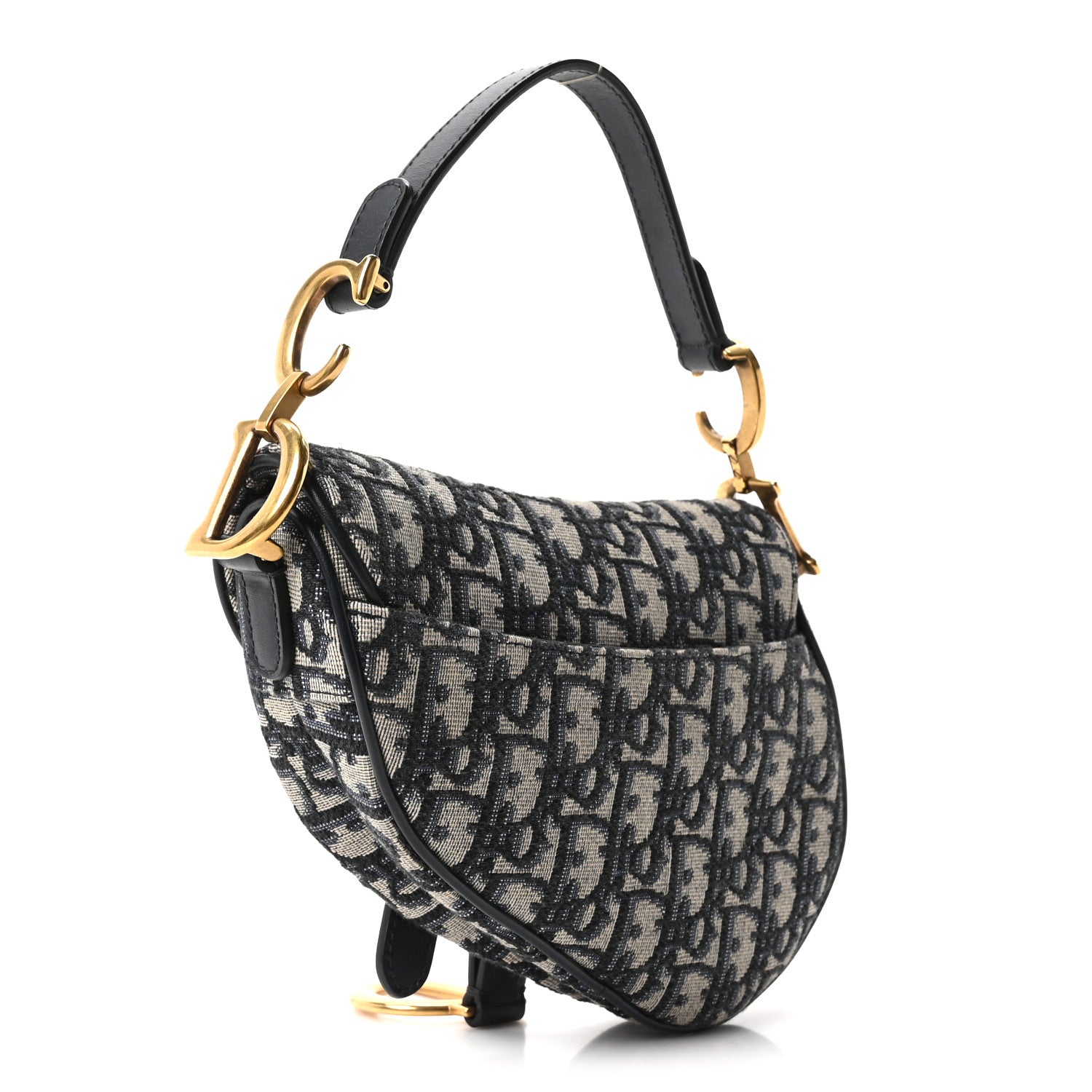 Christian Dior Oblique Mini Saddle Bag Blue 3 of 10