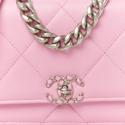 Chanel Lambskin Quilted Chanel 19 Wallet On Chain WOC Pink 8 of 11