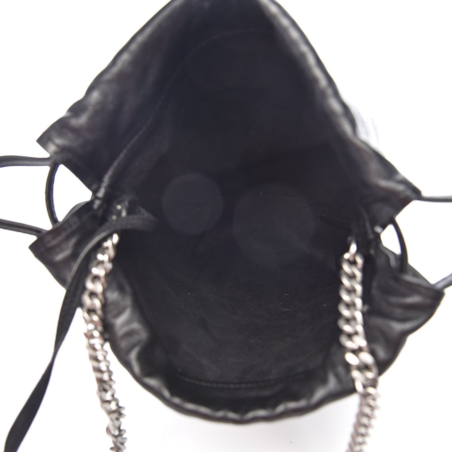 Lambskin Small Teddy Bucket Bag Black