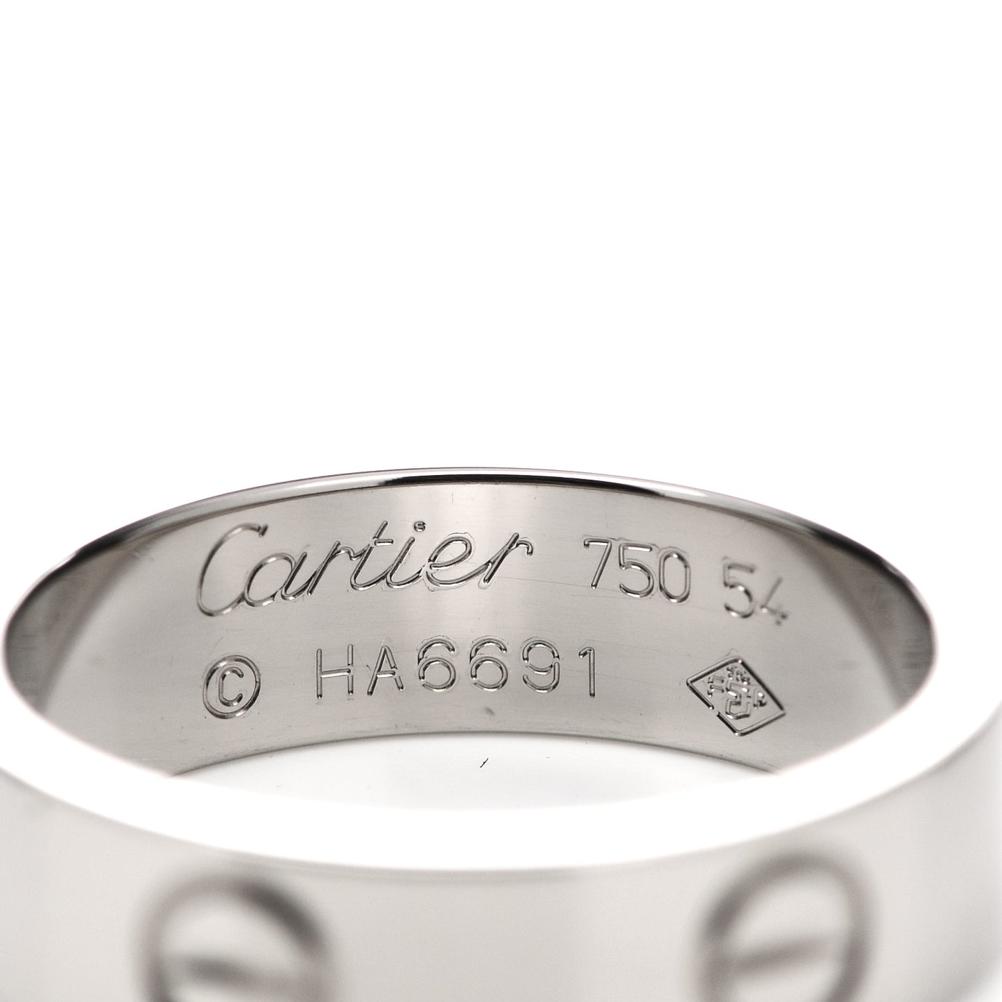 18K White Gold 5.5mm LOVE Ring 54 7