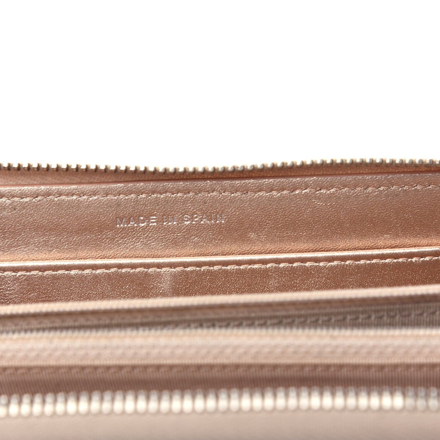 Chanel Metallic Calfskin Pixel Effect Quilted Large Zip Around Wallet Gold 7 of 8