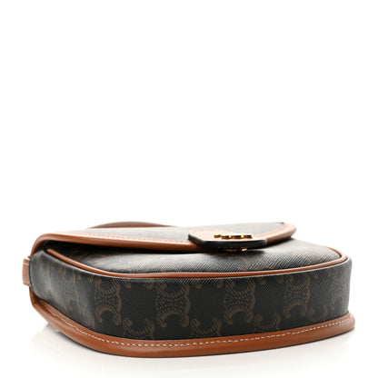 Celine Canvas Calfskin Triomphe Mini Besace Tan 3 of 10