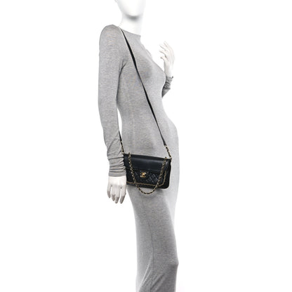 Chanel Lambskin Quilted CC Unchained Crossbody Black 2 of 13