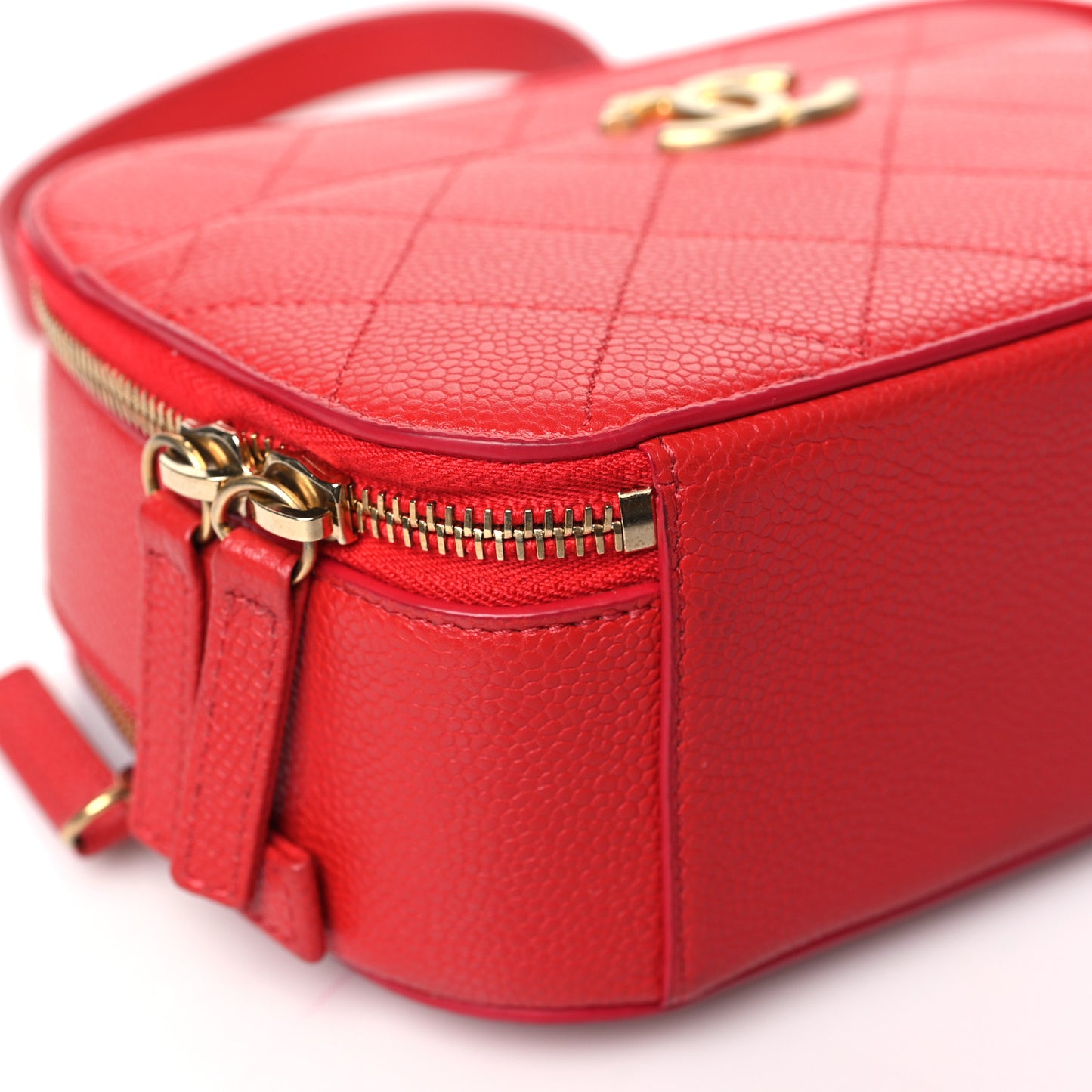 Caviar Quilted Small Camera Case Red