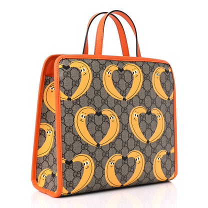 Gucci GG Supreme Monogram Banana Childrens Tote Beige Ebony Multicolor Carrot Orange 3 of 10