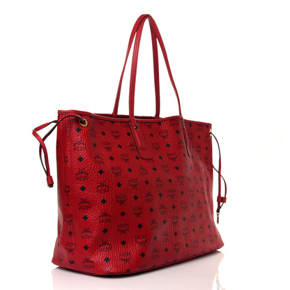 MCM Visetos Large Liz Reversible Shopper Tote Ruby Red 2 of 13