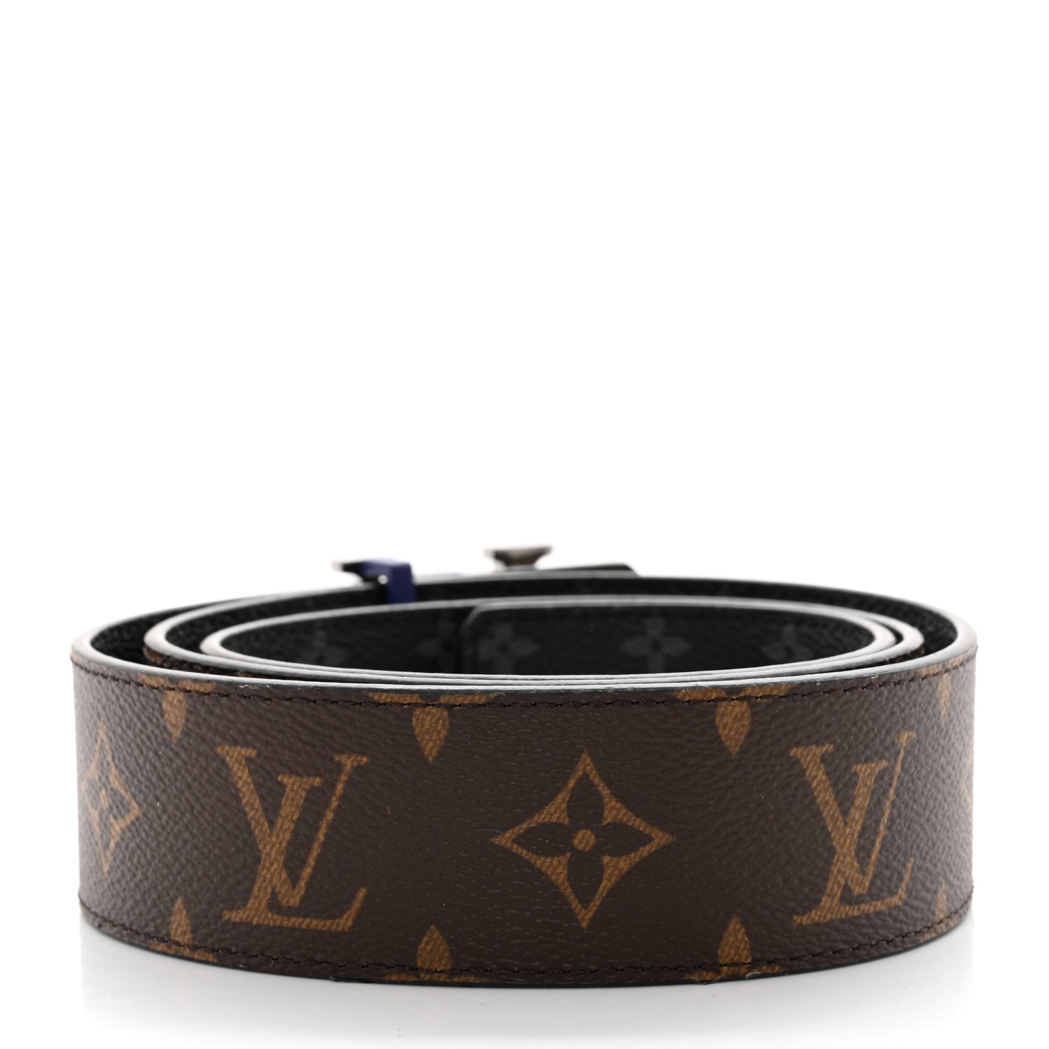 Louis Vuitton Calfskin Monogram Eclipse 40mm LV Line Reversible Belt 95 38 2 of 6