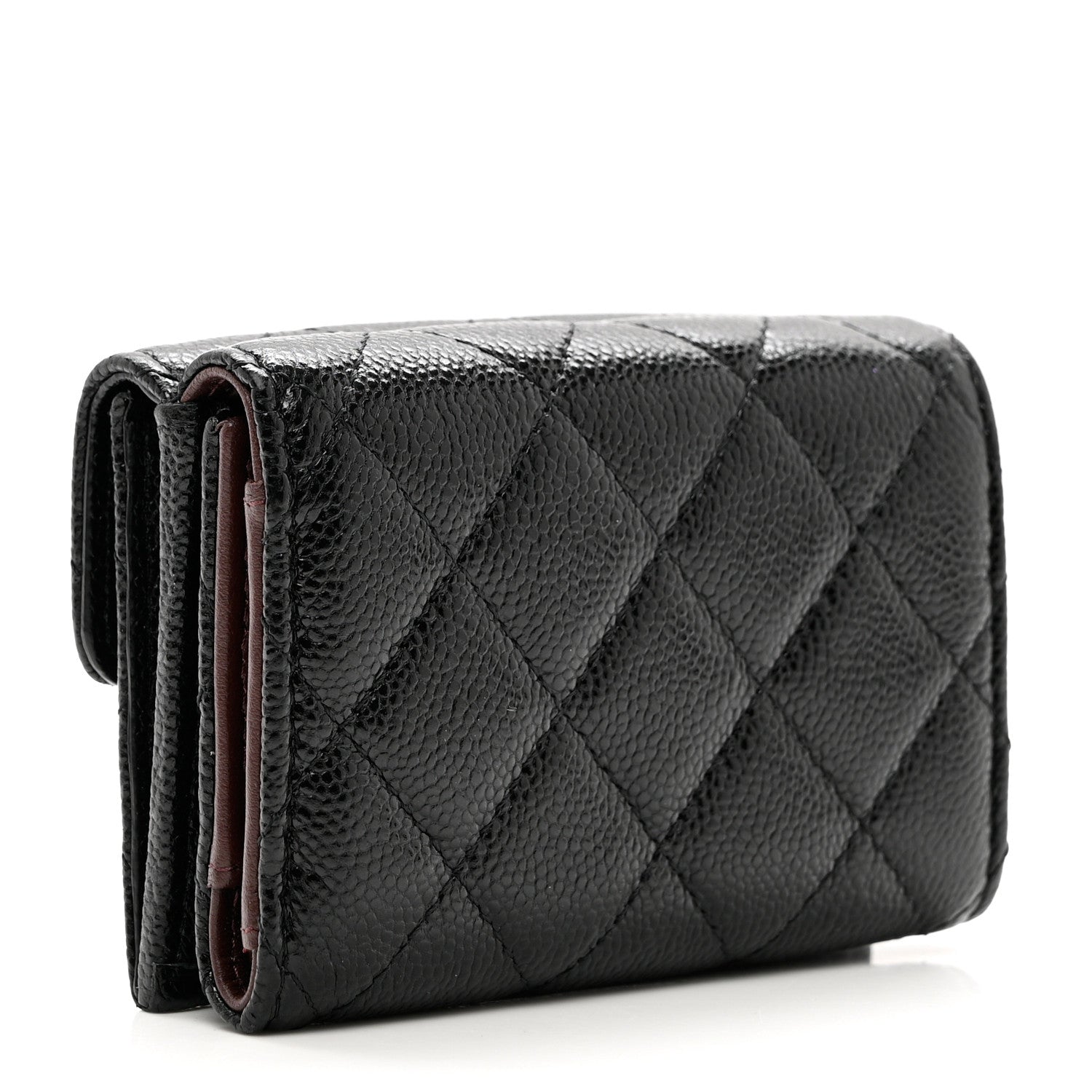 Chanel Caviar Quilted Tri-Fold Flap Wallet Black 3 of 8
