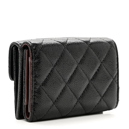 Chanel Caviar Quilted Tri-Fold Flap Wallet Black 3 of 8