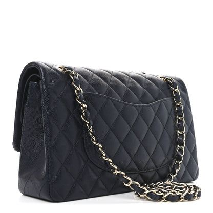 Chanel Caviar Quilted Medium Double Flap Navy 3 of 10