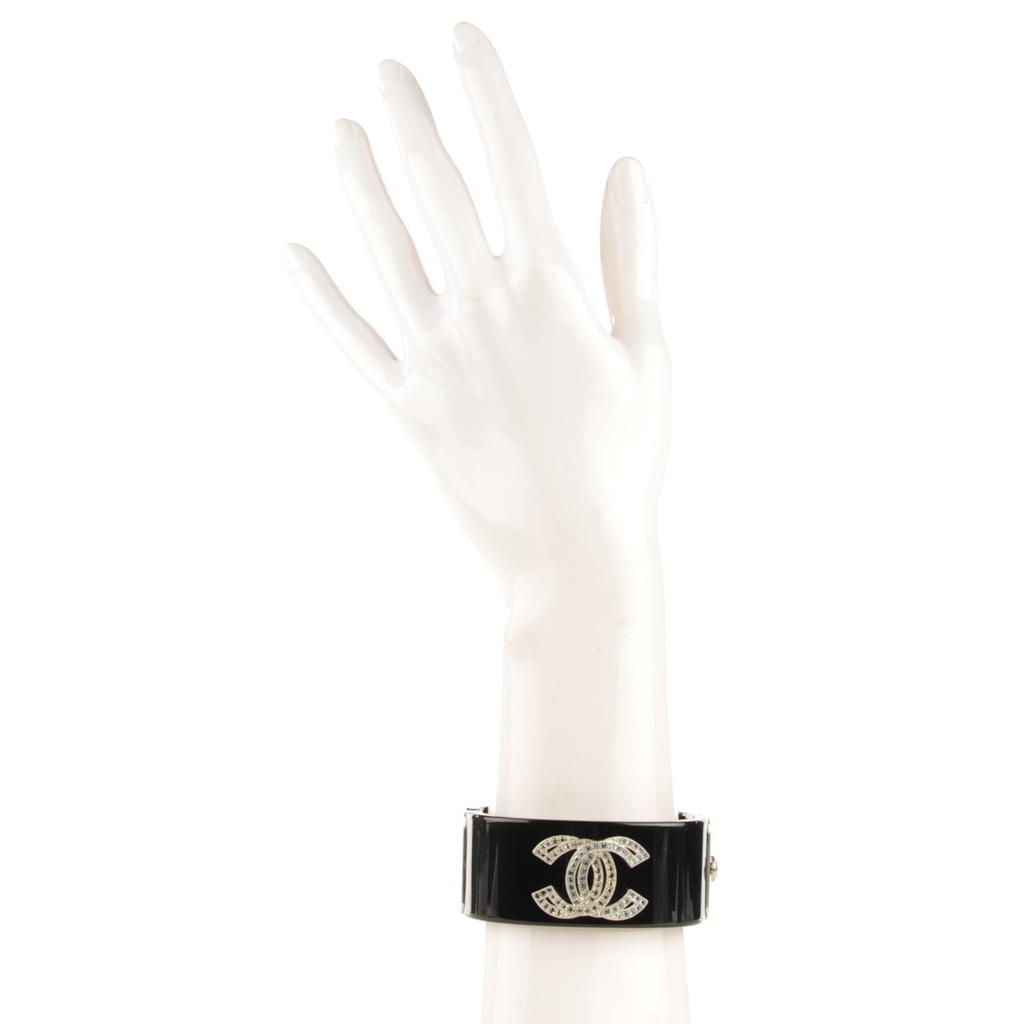 Resin Baguette Crystal CC Cuff Black