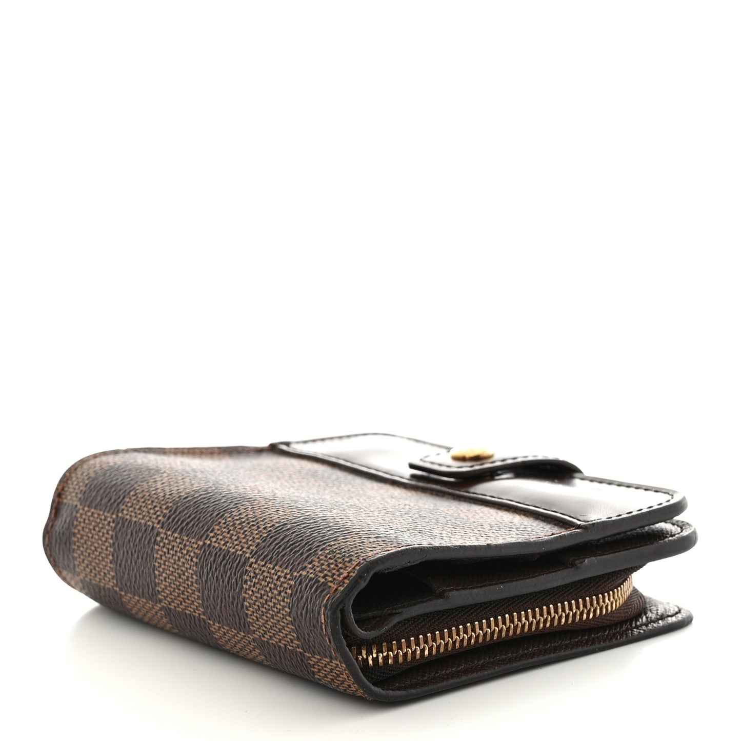 Damier Ebene Zippe Zipped Compact Wallet