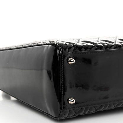 Christian Dior CHRISTIAN DIOR Patent Cannage Large Lady Dior Black 8 of 11