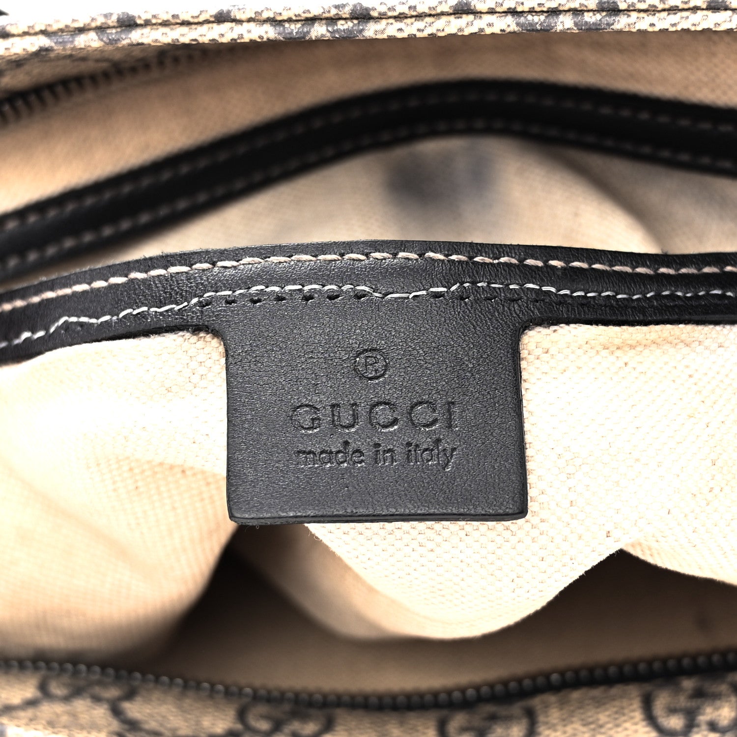 Gucci GG Plus Monogram Large Flat Messenger Bag Beige Blue 6 of 17