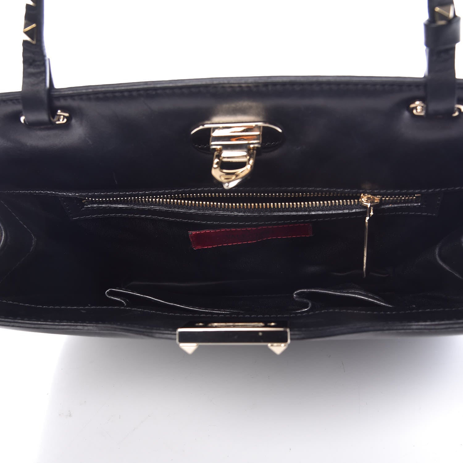 Valentino Garavani Vitello Rockstud Shoulder Satchel Black 8 of 10