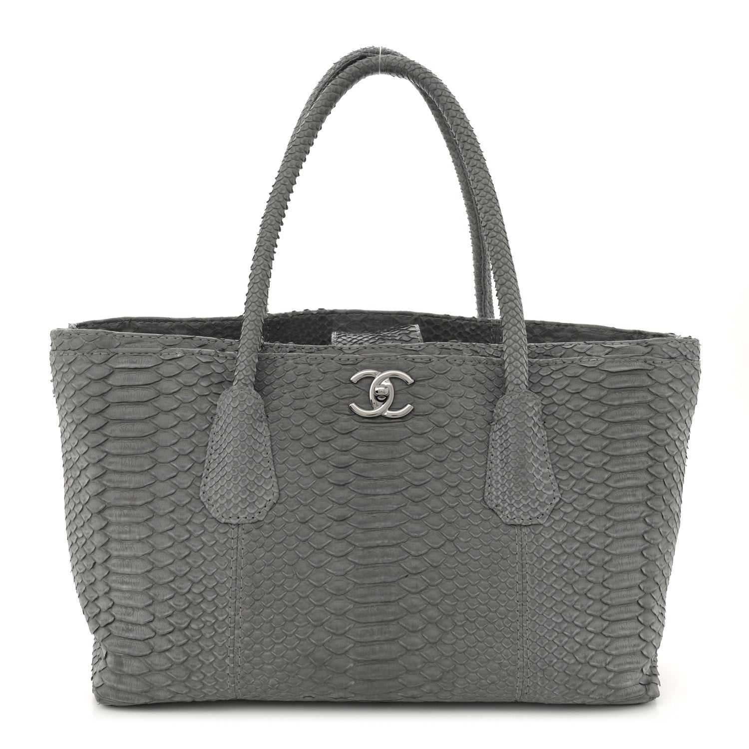 Chanel Snakeskin Executive Cerf Shopper Tote Grey 1 of 12