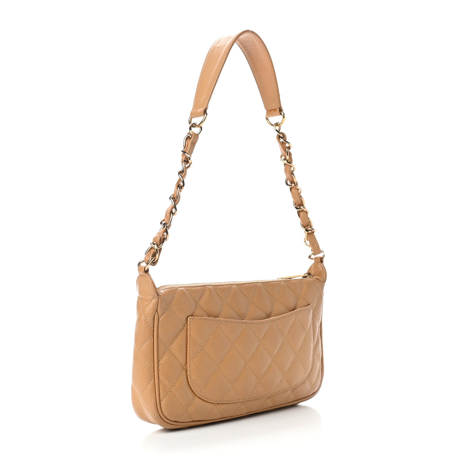 Chanel Caviar Quilted Timeless CC Shoulder Bag Beige 3 of 13