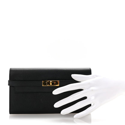 Hermes Epsom Kelly Longue Wallet Black 2 of 6