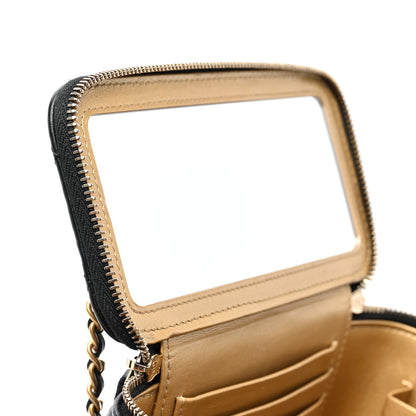 Chanel Lambskin Quilted Pearl Crush Small Vanity Case With Chain Black 8 of 11