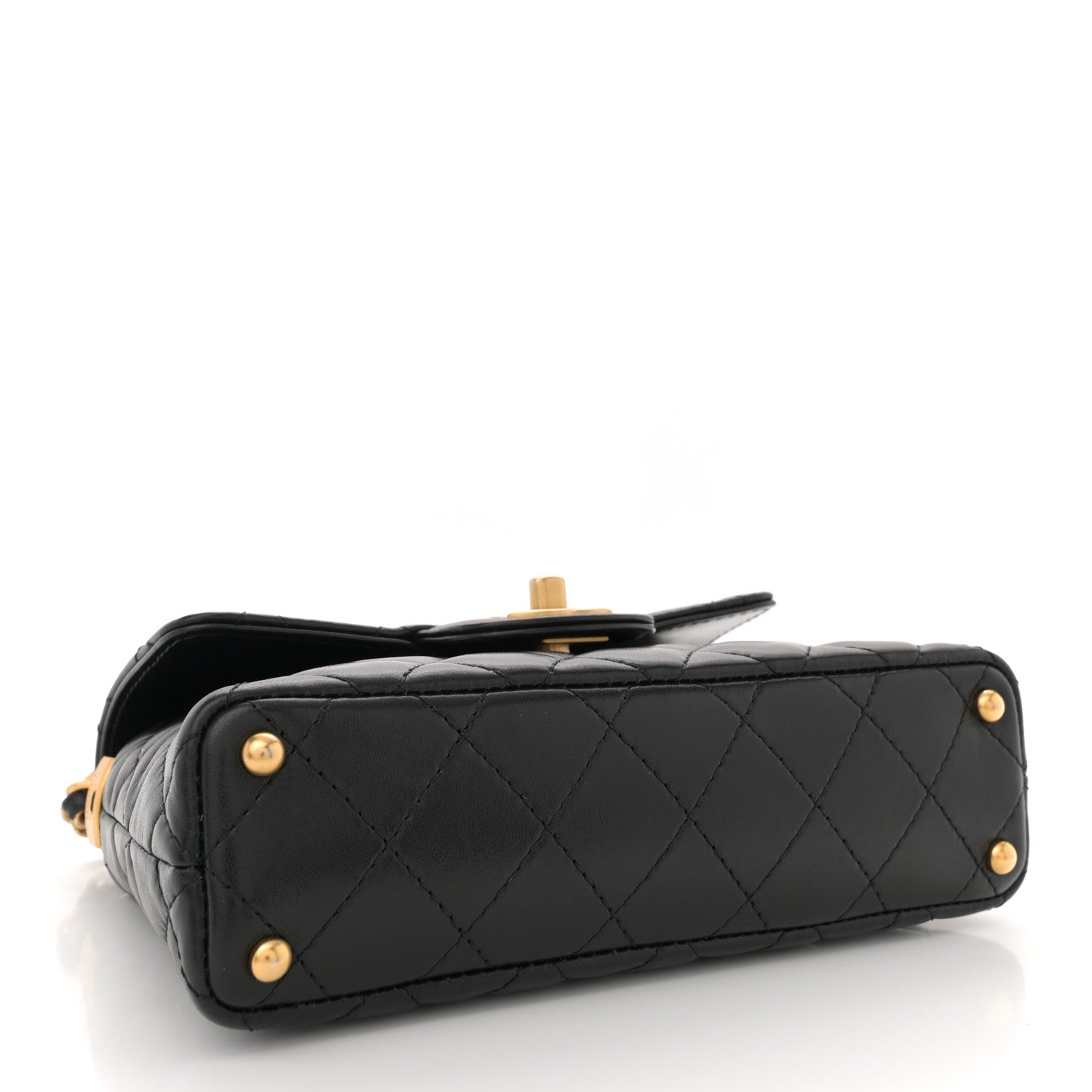 Chanel Lambskin Quilted Small Flap Top Handle Bag Black 4 of 13