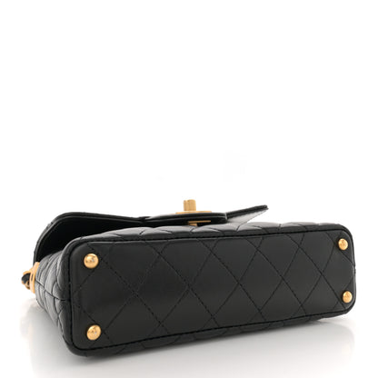 Chanel Lambskin Quilted Small Flap Top Handle Bag Black 4 of 13
