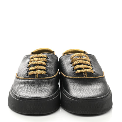 Saint Laurent Nappa Venice Sneakers 37.5 Black Gold 2 of 9