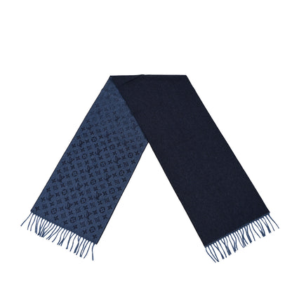 Louis Vuitton Cashmere Wool Monogram Gradient Scarf Navy 2 of 6
