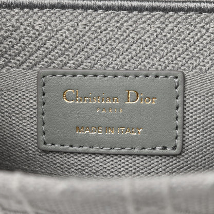 Christian Dior Canvas Embroidered Cannage Medium Lady D-Lite Gray 6 of 12