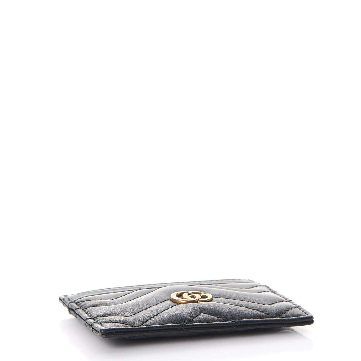 Calfskin Matelasse GG Marmont Card Holder Black
