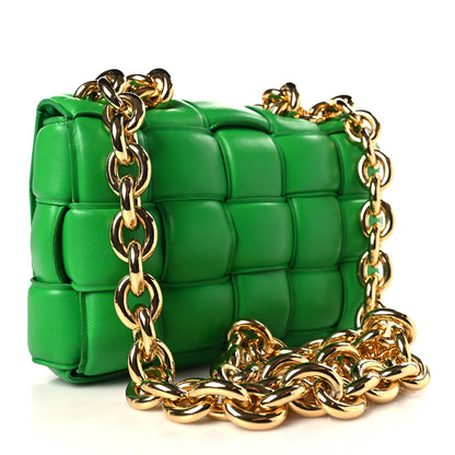 Bottega Veneta Lambskin Maxi Intreccio Padded Chain Cassette Crossbody Bag Parakeet 3 of 8