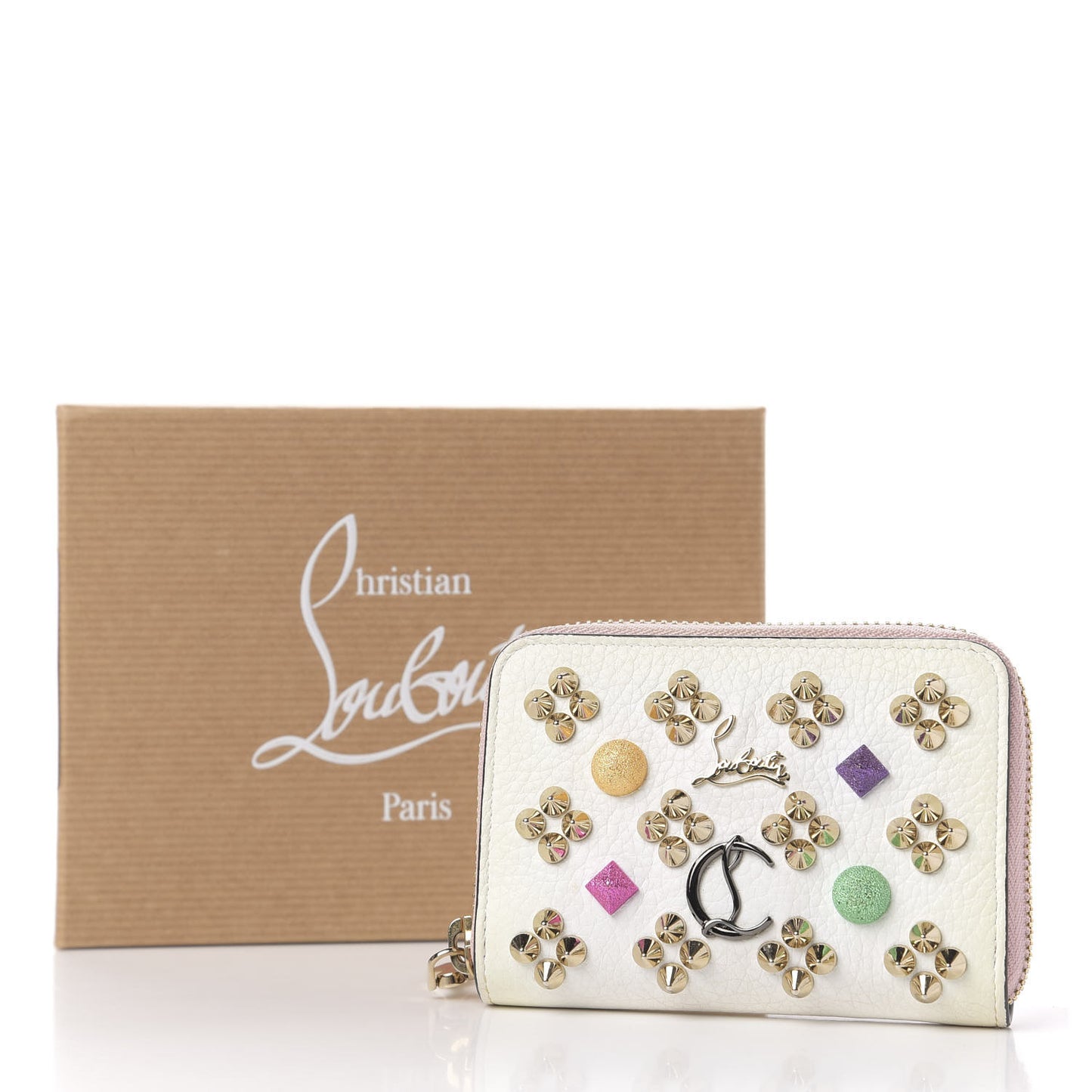 Calfskin Loubinthesky Panettone Coin Purse White
