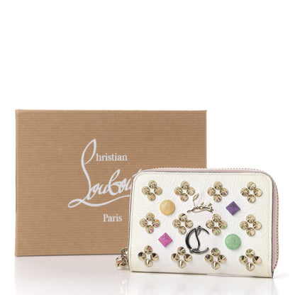 Christian Louboutin Calfskin Loubinthesky Panettone Coin Purse White 10 of 10