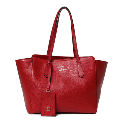 Gucci Dollar Calfskin Small Swing Tote Red 1 of 15