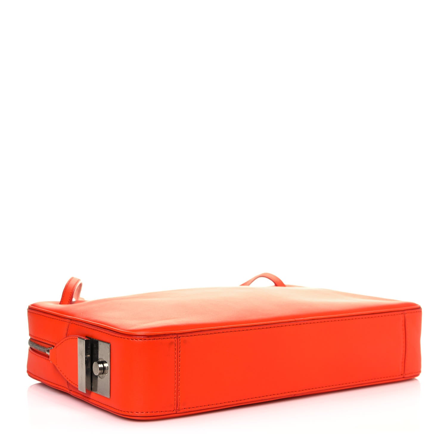 Celine Nappa Side Lock Dragonne Shoulder Bag Bright Orange 4 of 13