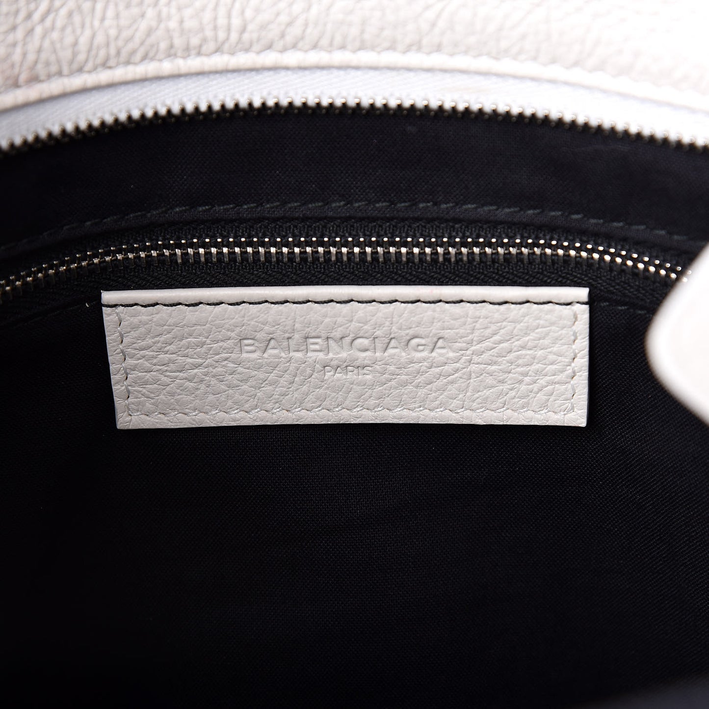 Calfskin Logo Small Shopping Tote White
