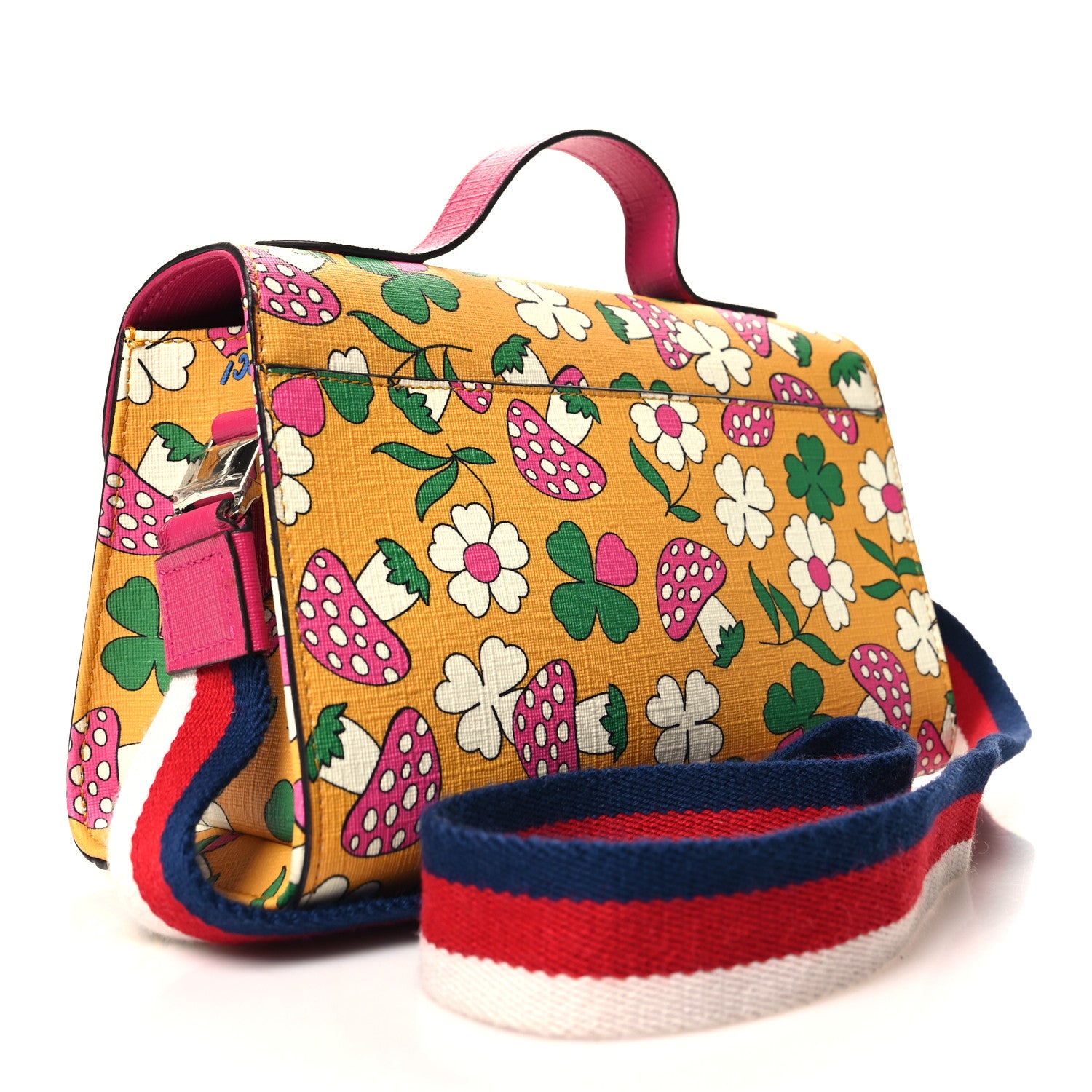 Gucci Canvas Childrens Flower Mushroom Print Shoulder Bag 3 of 10
