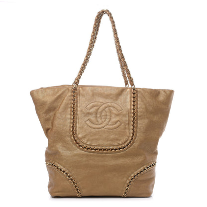 Chanel Metallic Goatskin Ligne Tote Gold 1 of 18