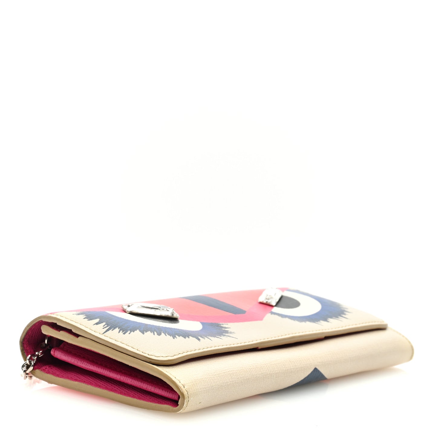 Vitello Elite Crystal Eye Monster Continental Wallet on Chain Bellini Multicolor