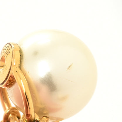 Christian Dior Pearl Crystal Tribal Logo Charms Earrings Gold 4 of 4