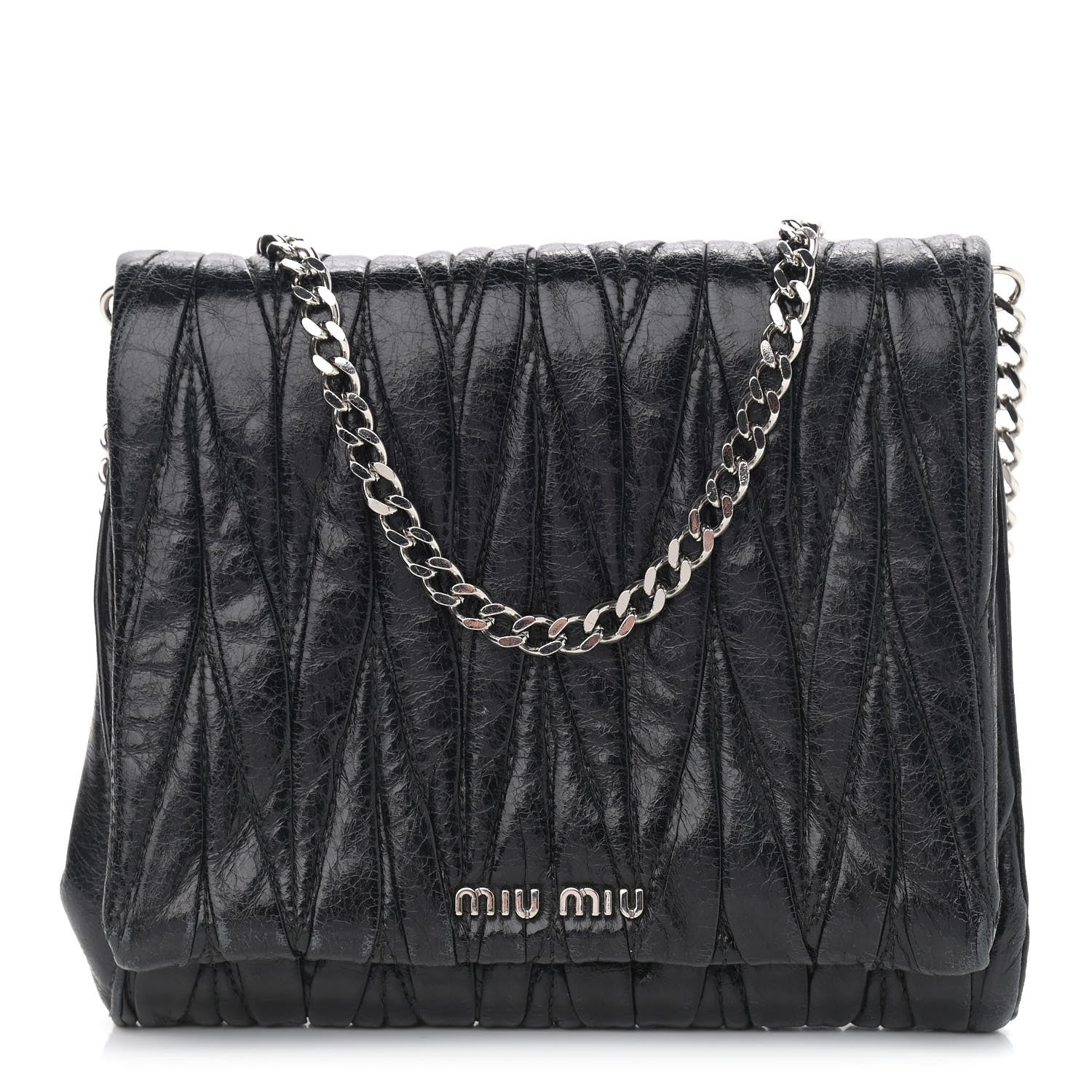 Miu Miu Nappa Matelasse Lux Chain Crossbody Black 1 of 11