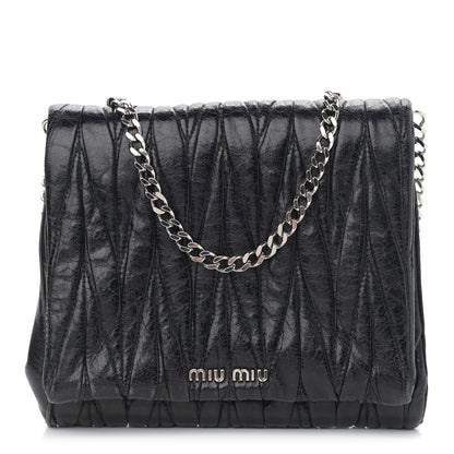 Miu Miu Nappa Matelasse Lux Chain Crossbody Black 1 of 11