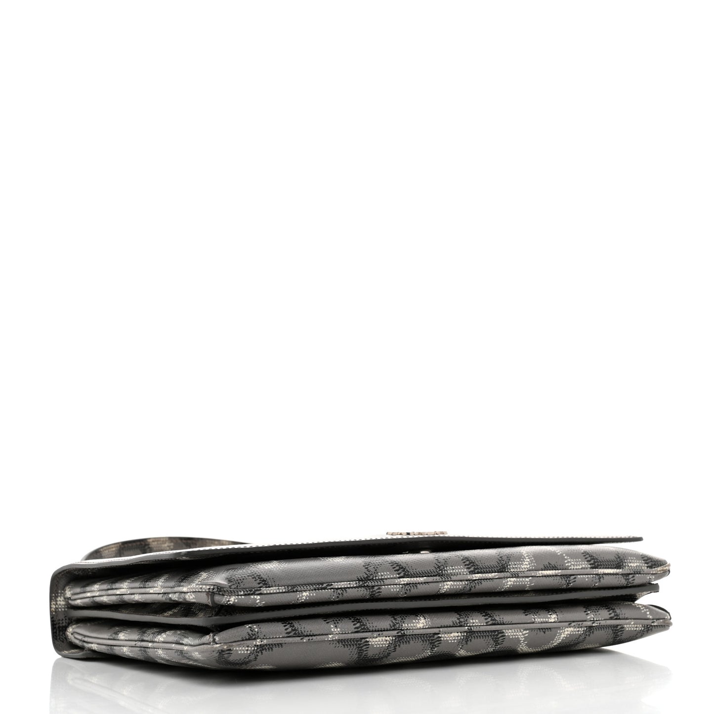 Saffiano Molecule Print Top Handle Flap Bag Ematite