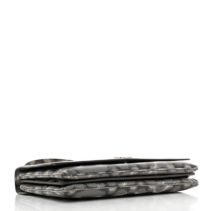 Prada Saffiano Molecule Print Top Handle Flap Bag Ematite 4 of 14