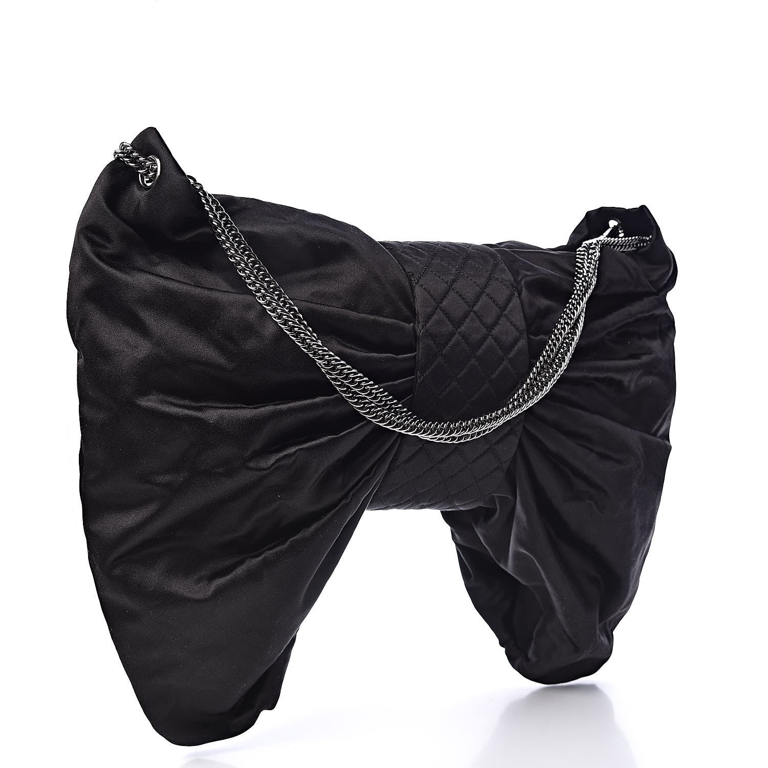 Chanel Satin Large Bow Bag Black 3 of 9