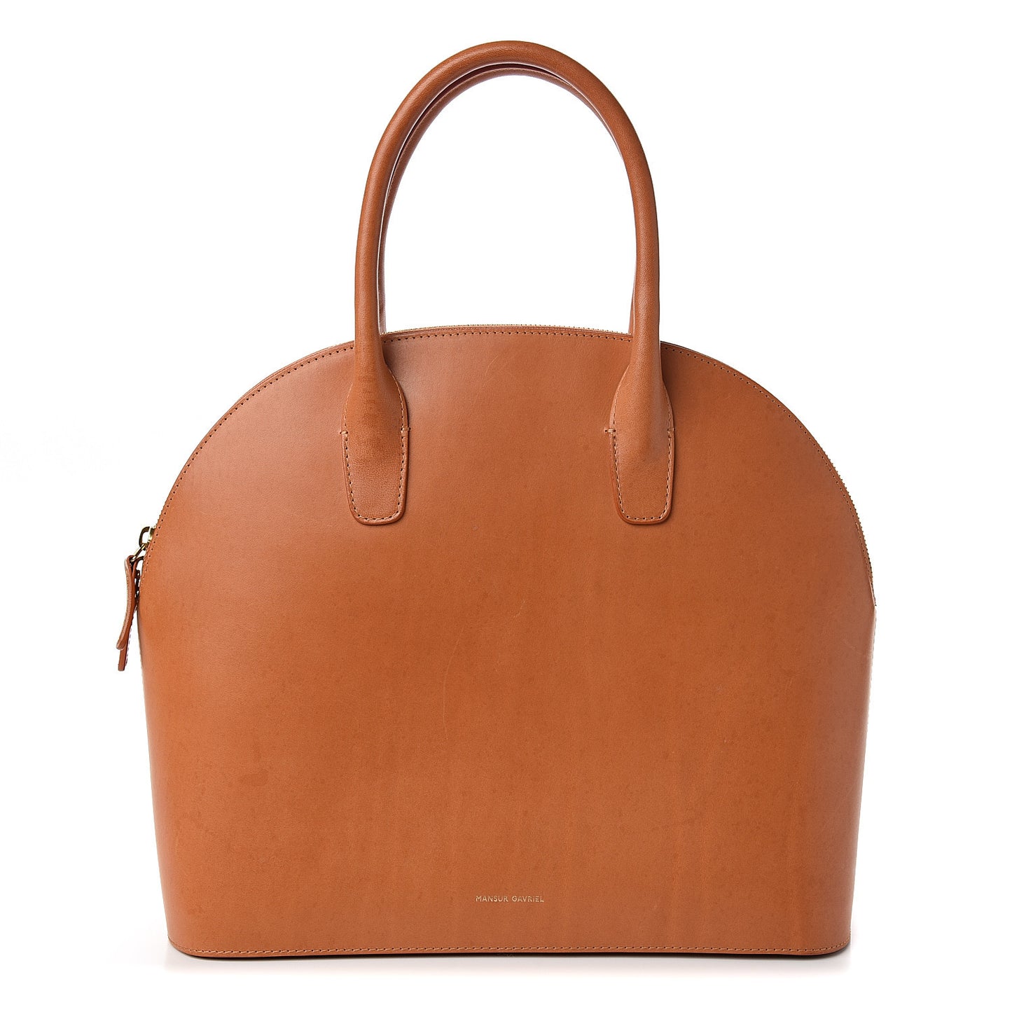 Calfskin Top Handle Rounded Bag Camello Rosa