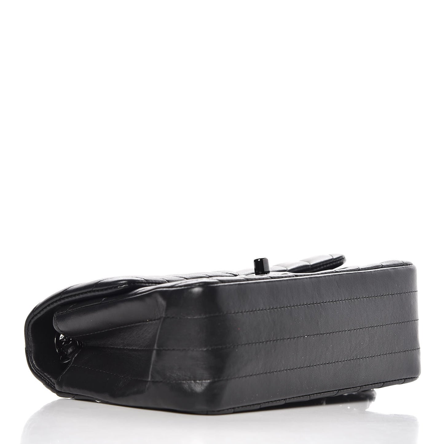 Lambskin Chevron Quilted Mini Rectangular Flap So Black