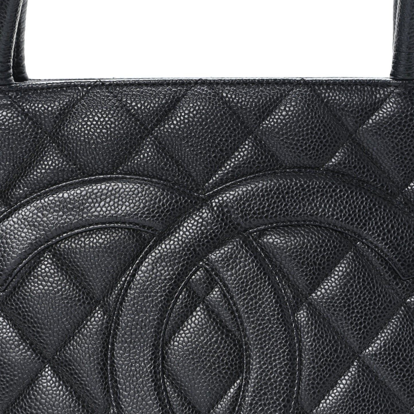 Caviar Quilted Medallion Tote Black